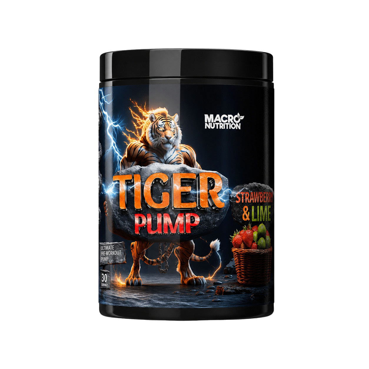 Tiger Pump Stim-Free Pre-Workout 360g — Strawberry & Lime